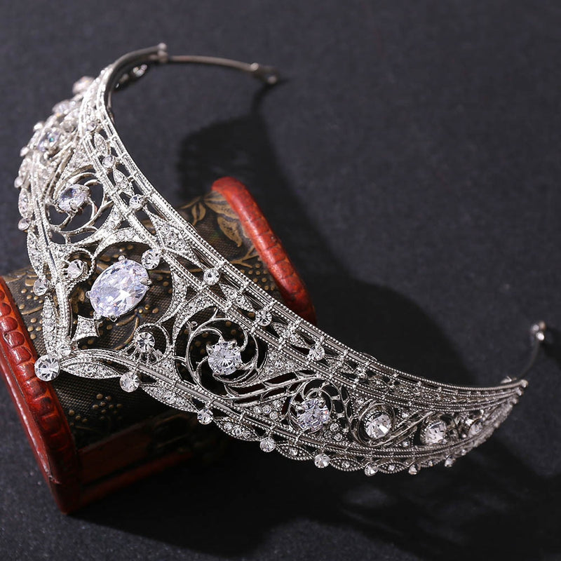Tiara geométrica de luxo barroca, para noiva, zircônia cúbica, coroa, cristal, diadema para casamento, acessórios para cabelo