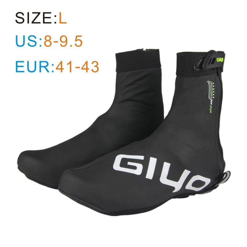 Galochas de ciclismo à prova d'água GIYO Coberturas para sapatos de bicicleta reflexivas à prova de vento MTB Road Winter Fleece Protetor de bloqueio de bicicleta quente