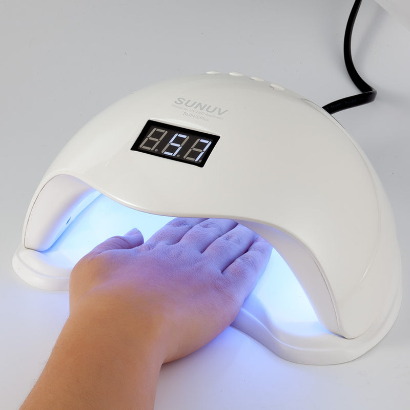 Secador de unhas, Sunuv sun5 plus 48w luz uv secador de unhas para todos os géis mãos duplas 36leds manicure lâmpada sensor automático inferior