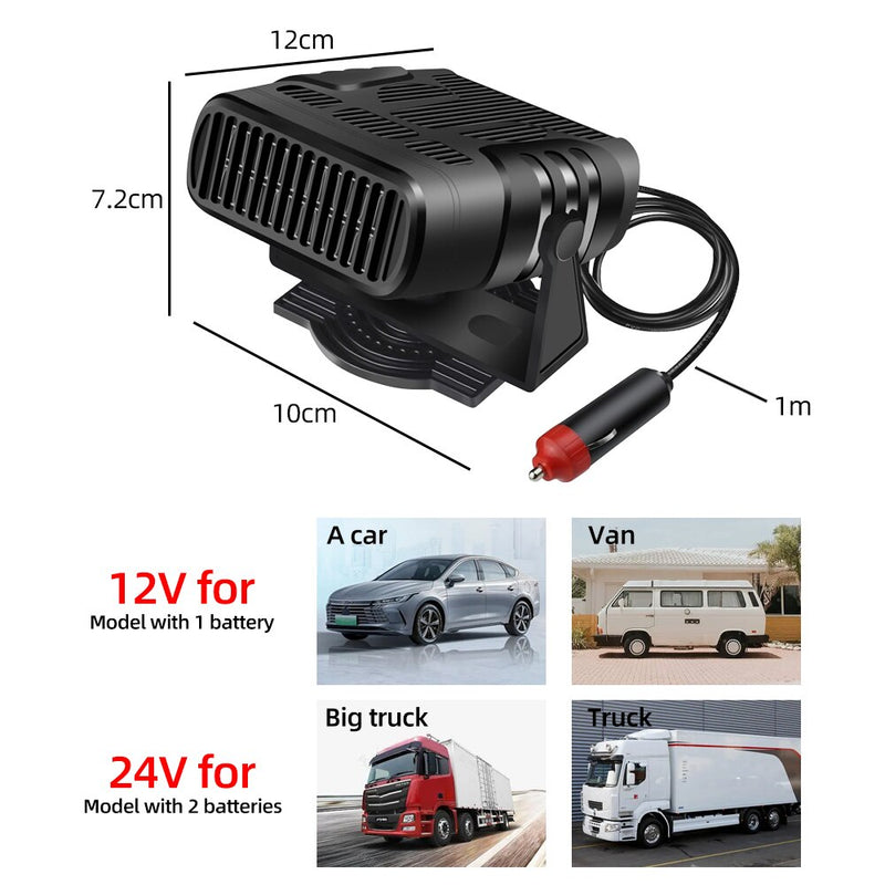 Aquecedor de carro portátil 12v/24v 120w 200w aquecimento do pára-brisa automático defogger de aquecimento rápido para todos os carros
