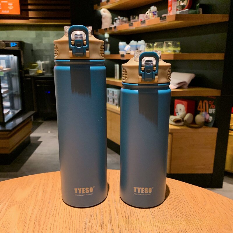 Garrafa Térmica Aço Inoxidável, 530ml/750ml, copo térmico de aço inoxidável, garrafa de água, garrafa isolada para esportes ao ar livre.