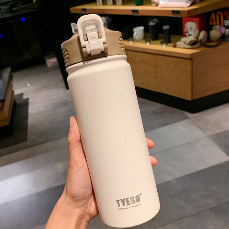 Garrafa Térmica Aço Inoxidável, 530ml/750ml, copo térmico de aço inoxidável, garrafa de água, garrafa isolada para esportes ao ar livre.
