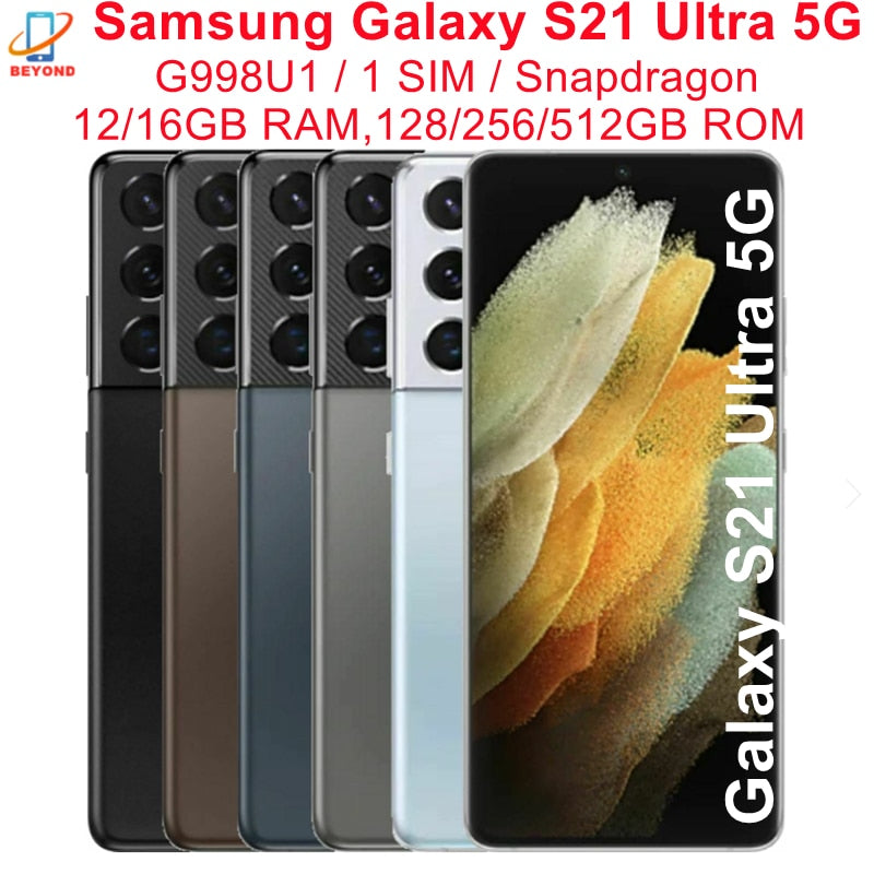 Original Samsung Galaxy S21 Ultra 5G G998U1 6.8&quot; RAM 12/16GB ROM 128/256/512GB Snapdragon NFC Unlocked Android