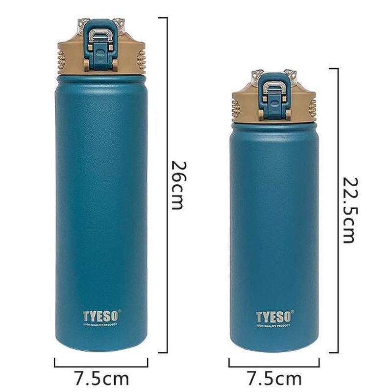 Garrafa Térmica Aço Inoxidável, 530ml/750ml, copo térmico de aço inoxidável, garrafa de água, garrafa isolada para esportes ao ar livre.