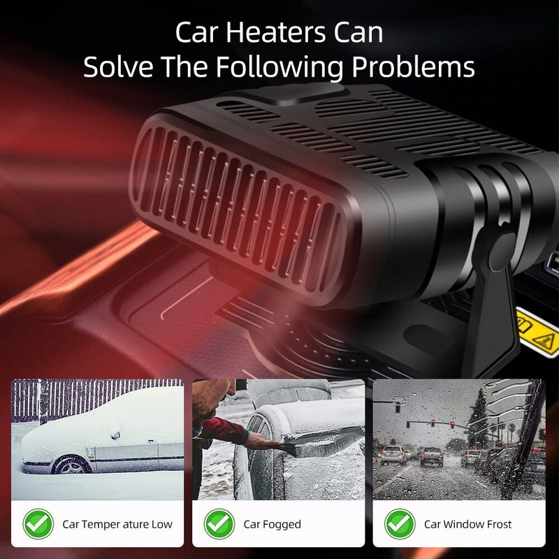 Aquecedor de carro portátil 12v/24v 120w 200w aquecimento do pára-brisa automático defogger de aquecimento rápido para todos os carros