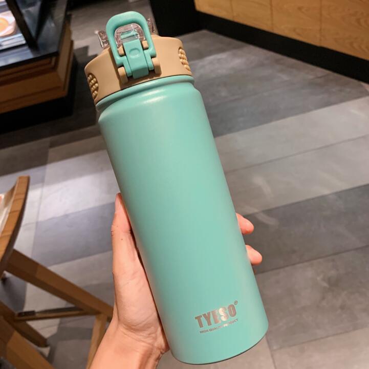 Garrafa Térmica Aço Inoxidável, 530ml/750ml, copo térmico de aço inoxidável, garrafa de água, garrafa isolada para esportes ao ar livre.
